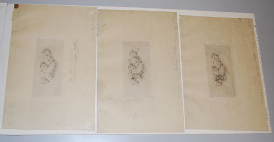 Collection of approximately 20 etchings, engravings and lithographs.